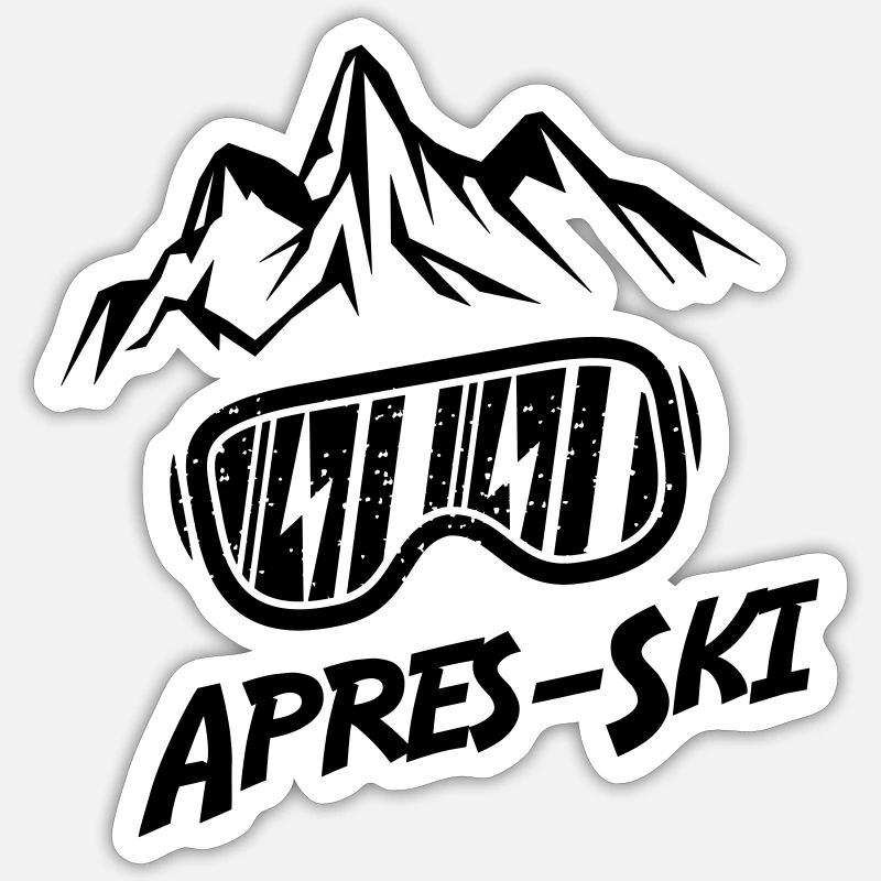 Après-ski - Sticker size S (10 x 10 cm) - white matte
