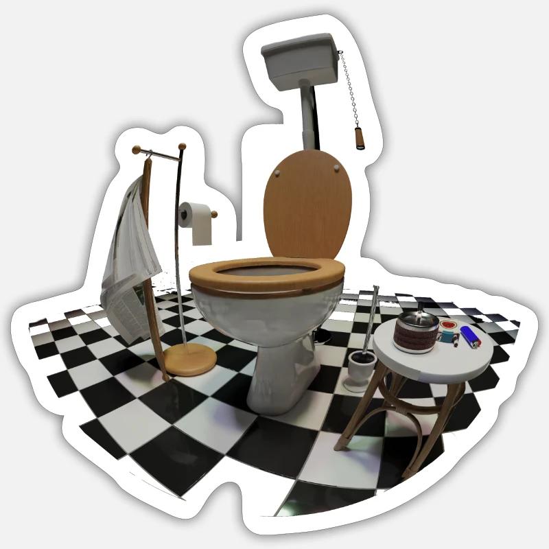 Toilette - Sticker taille S (10 x 10 cm) - blanc mat