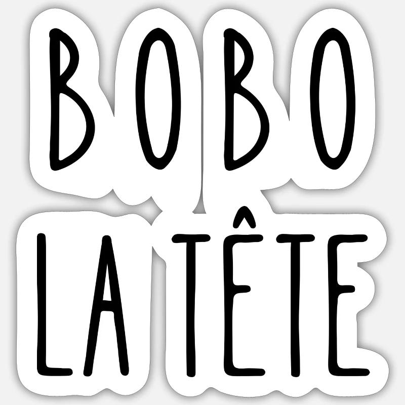 bobo la tête - Sticker taille S (10 x 10 cm) - blanc mat