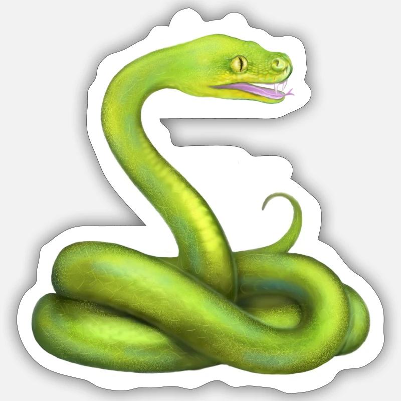 L’animal de la jungle du serpent python vert Sticker taille S (10 x 10 cm)