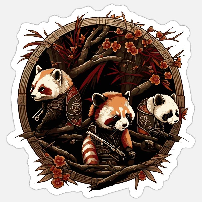 Roter Panda 4 - Sticker Größe S (10 x 10 cm) - Mattweiß