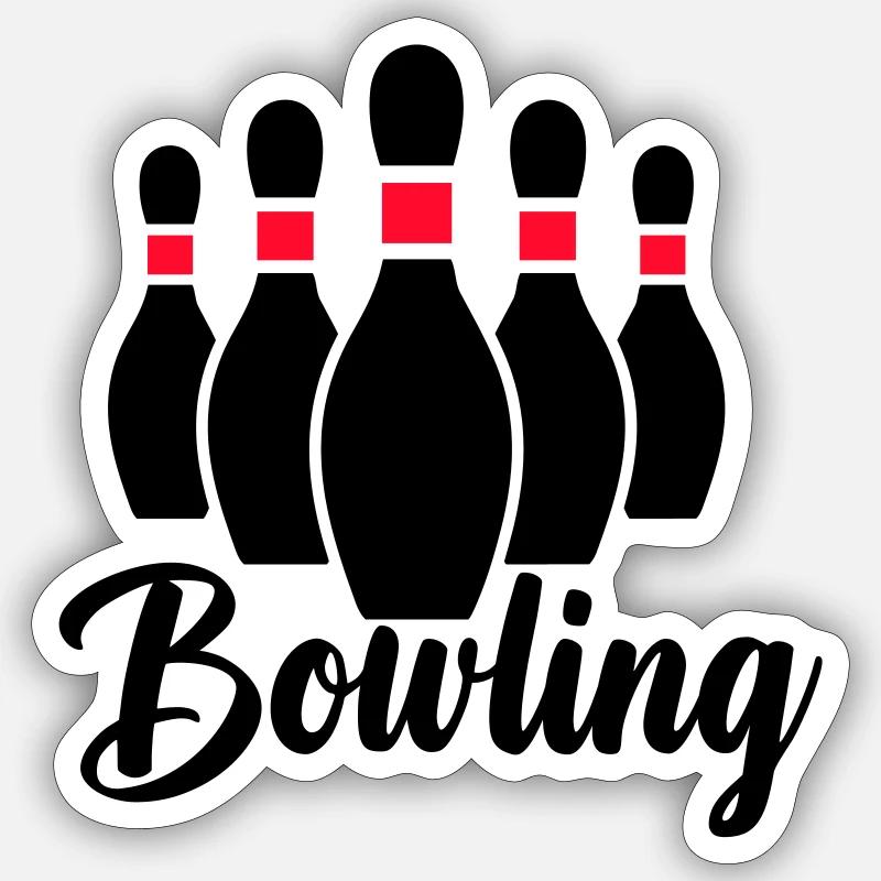 bowling - Sticker taille S (10 x 10 cm) - blanc mat