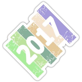 Jahr 2017 - Sticker Größe S (10 x 10 cm) - Mattweiß - Vorne