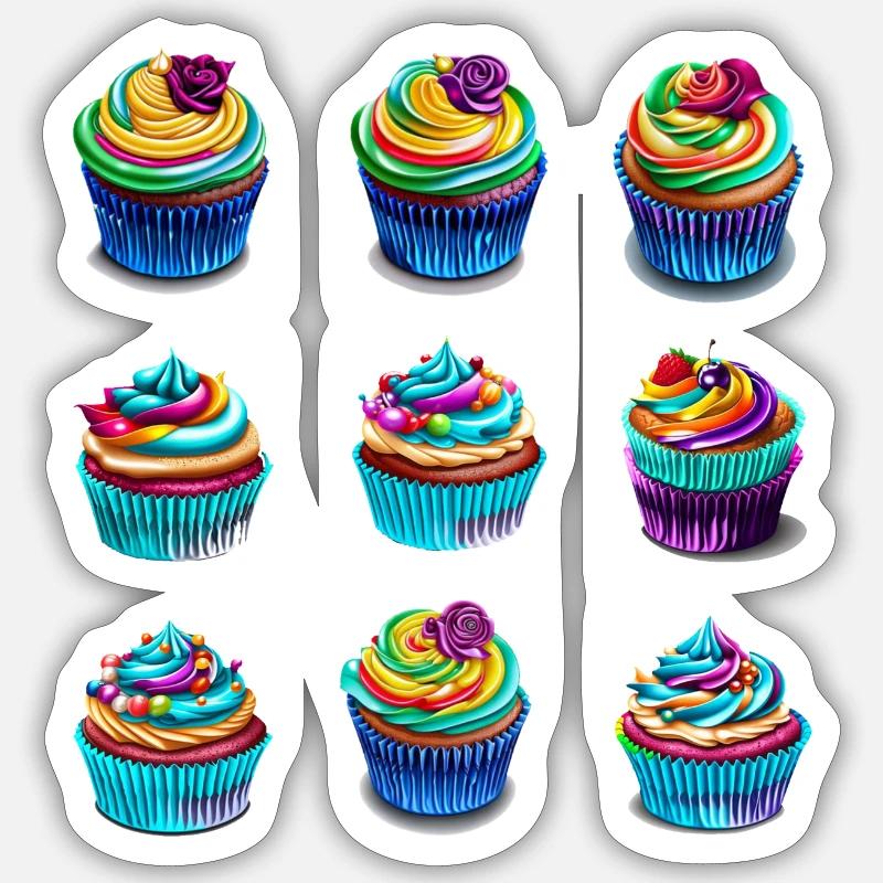 Muffins Törtchen Sticker Größe S (10 x 10 cm)
