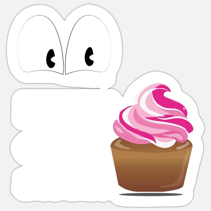 "Cake a Look" Texte Blanc Sticker taille S (10 x 10 cm)