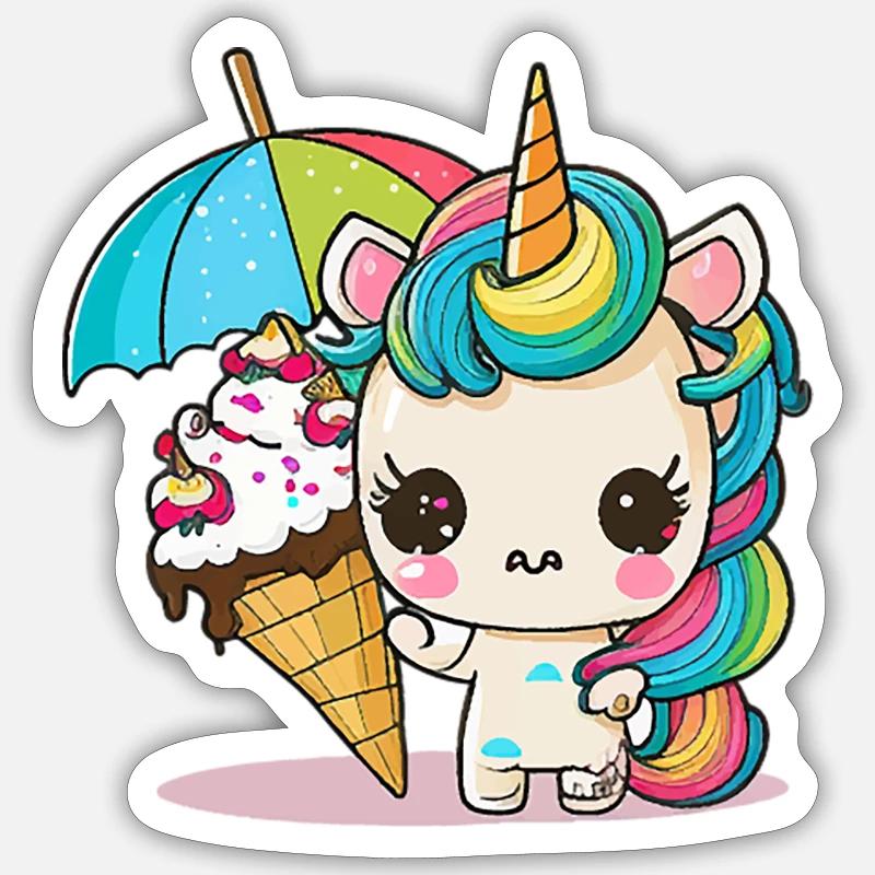 Süße Träume: Ein Einhorn Sticker Größe S (10 x 10 cm)