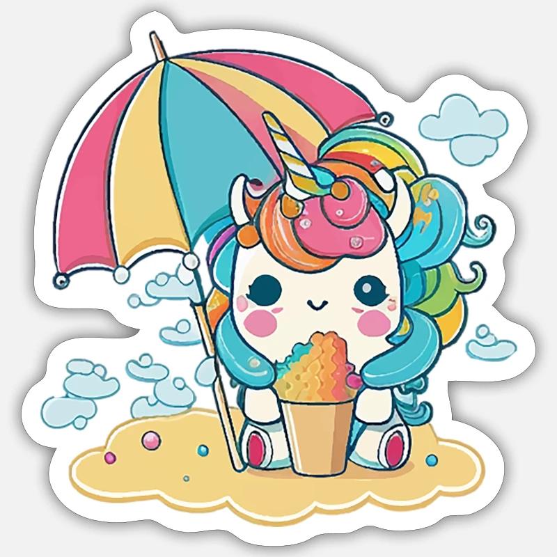Eiscreme Einhorn - Die süßeste Versuchung Sticker Größe S (10 x 10 cm)