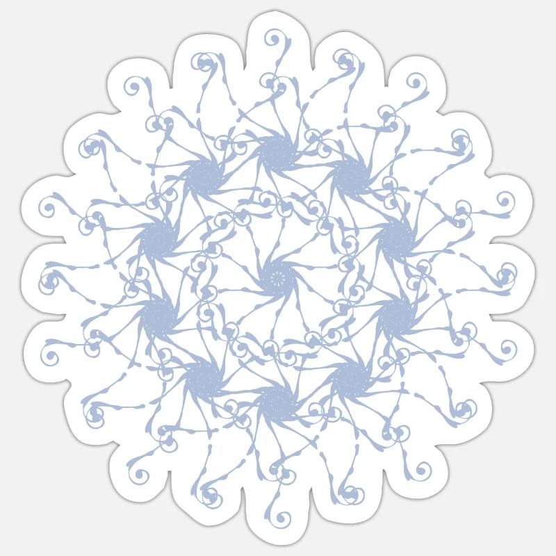 Mandala | Random patterns rotated - Sticker size S (10 x 10 cm) - white matte