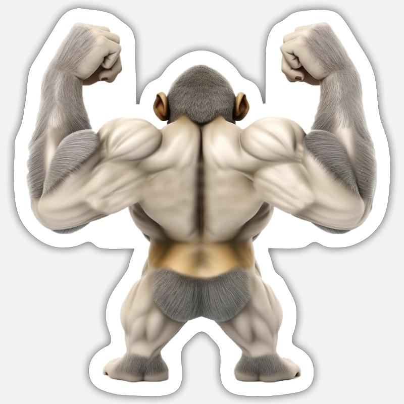 Flexender Monkey - Sticker size S (10 x 10 cm) - white matte