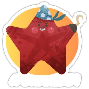 Etoile pirate, à l'attaque ! - Sticker taille S (10 x 10 cm) - blanc mat - Devant