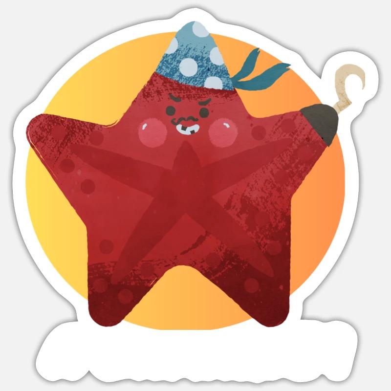 Etoile pirate, à l'attaque ! - Sticker taille S (10 x 10 cm) - blanc mat