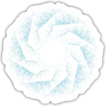 dotted shape gyroscopic polygon pinwheel gear - Sticker size S (10 x 10 cm) - white matte - Front