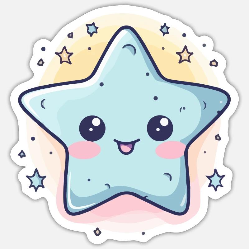 L'étoile bleue - Sticker taille S (10 x 10 cm) - blanc mat