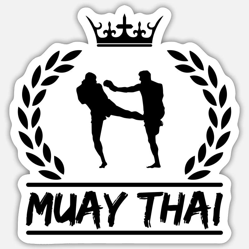 Muay Thaï - Sticker taille S (10 x 10 cm) - blanc mat