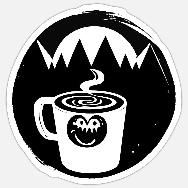 Café, reveil difficile, coffee Sticker taille S (10 x 10 cm)