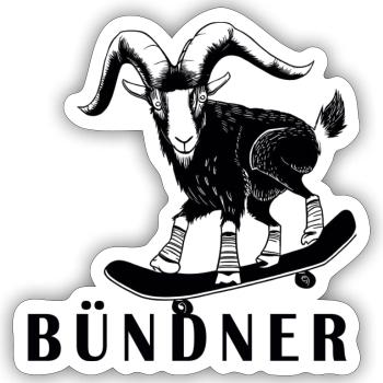 Bündner Steinbock Graubünden Grischa Grischun - Sticker Größe S (10 x 10 cm) - Mattweiß - Vorne