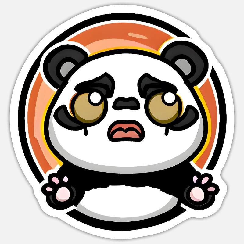 Panda Sunset - Sticker size S (10 x 10 cm) - white matte