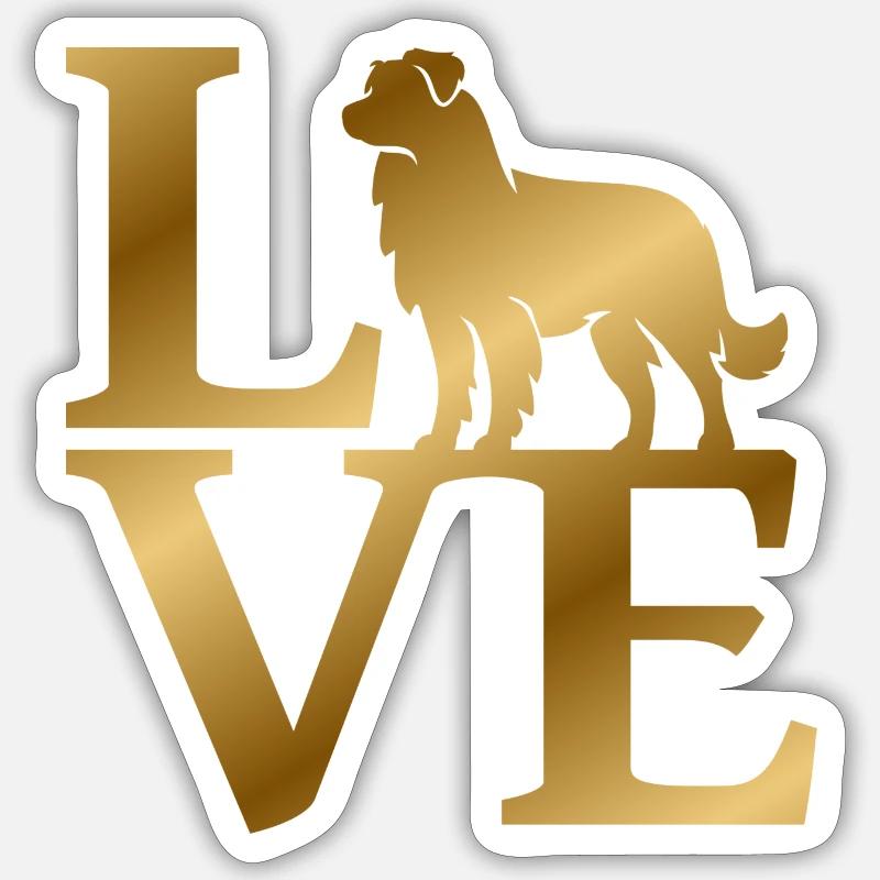 Love Australian Shepherds - Sticker Größe S (10 x 10 cm) - Mattweiß