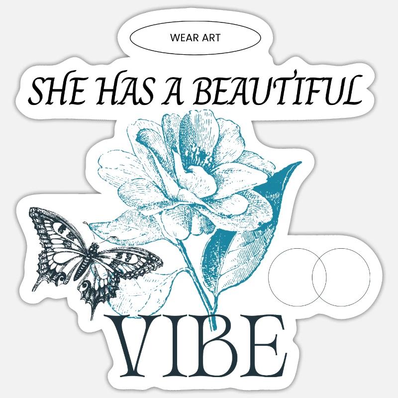 Sie hat eine schöne Atmosphäre Sticker Größe S (10 x 10 cm)