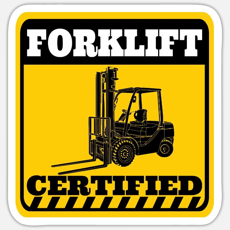 Zertifizierter Gabelstaplerfahrer Kompetenz - Sticker Größe S (10 x 10 cm) - Mattweiß