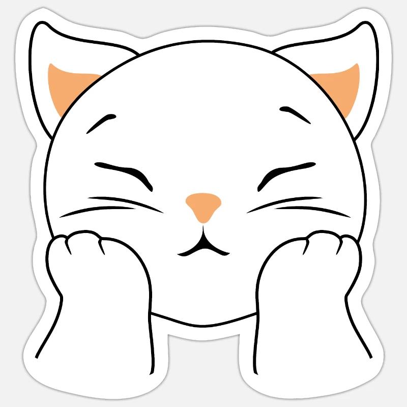 Chat rêveur Sticker taille S (10 x 10 cm)