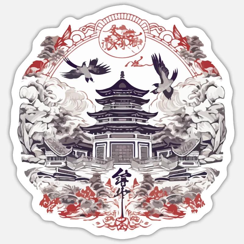Chinese folklore - Sticker size S (10 x 10 cm) - white matte