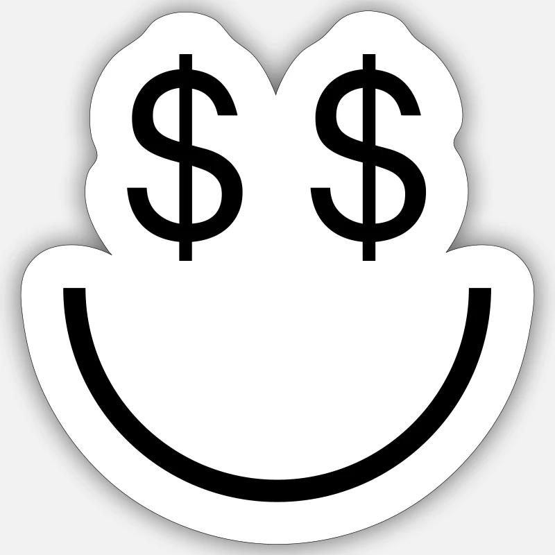 Dollar-Smile - Sticker taille S (10 x 10 cm) - blanc mat