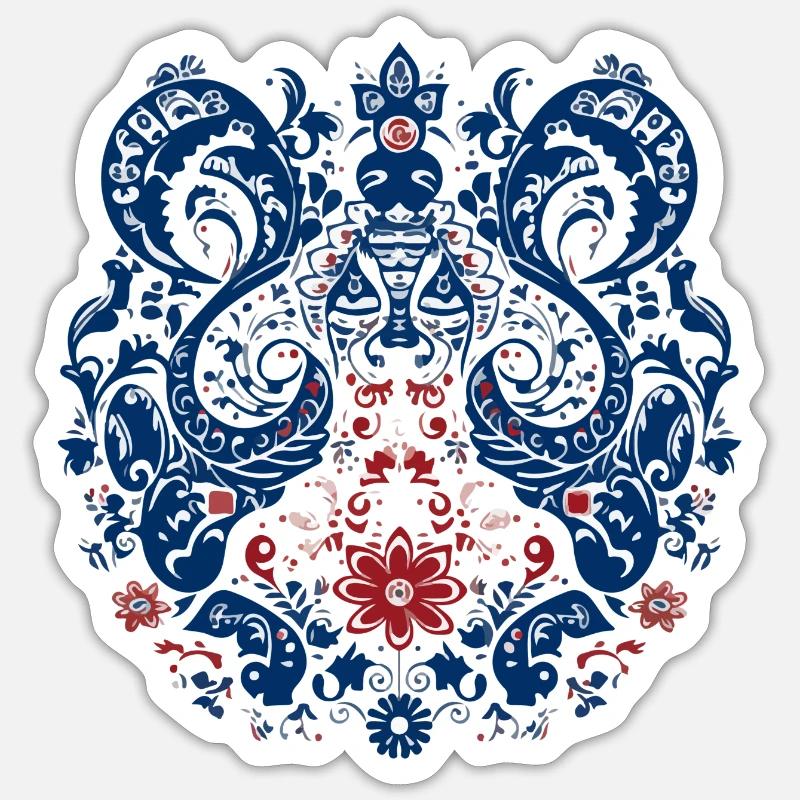 Folklore portugais - Sticker taille S (10 x 10 cm) - blanc mat
