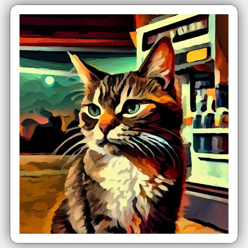 Chat Iron Sticker taille S (10 x 10 cm)