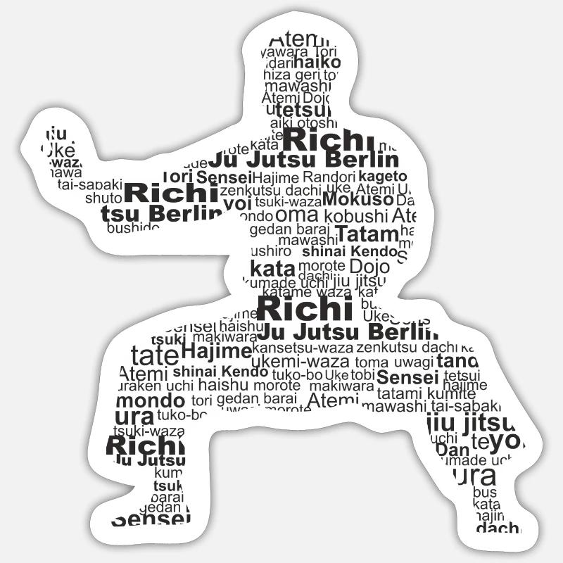 Ju Jutsu Richi - Sticker Größe S (10 x 10 cm) - Mattweiß