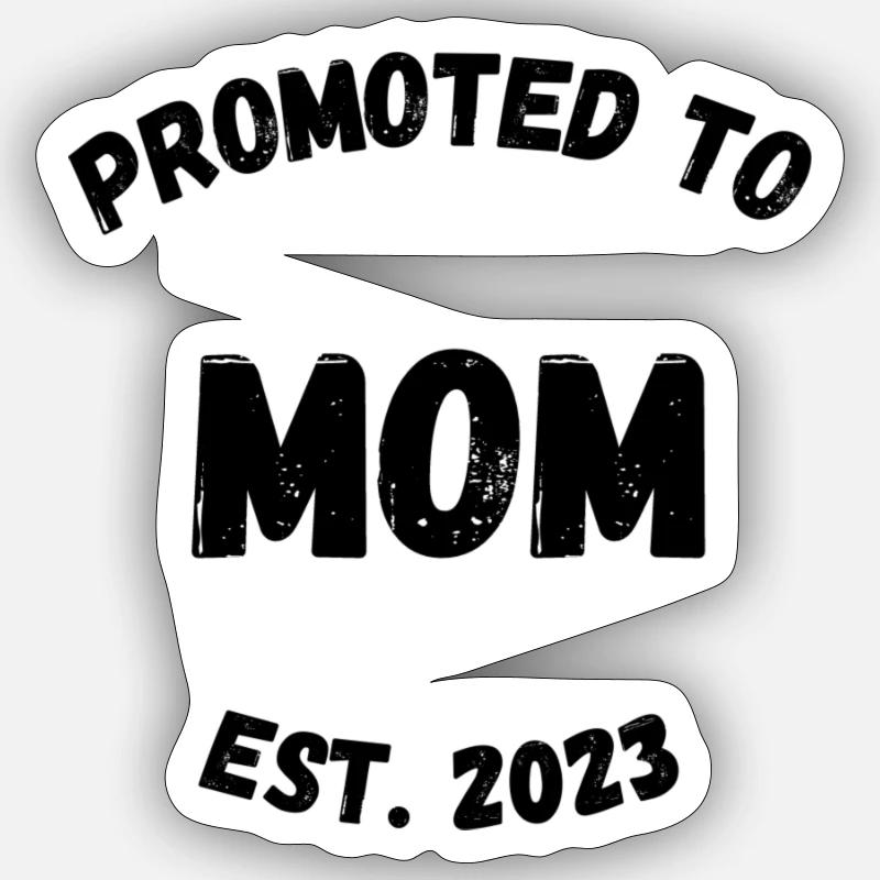 Zur Mama befördert - Sticker Größe S (10 x 10 cm) - Mattweiß