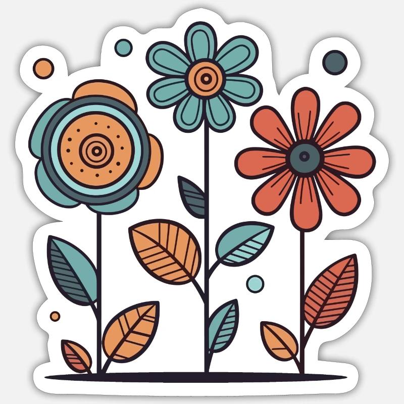 Blumen Sticker Größe S (10 x 10 cm)
