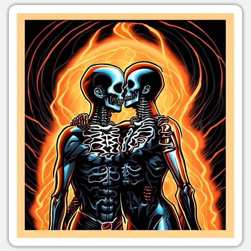 Baiser nucléaire Sticker taille S (10 x 10 cm)