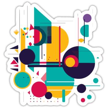 Abstract design - Sticker size S (10 x 10 cm) - white matte - Front