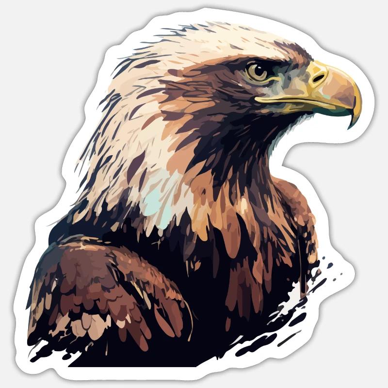 Aigle royal - Sticker taille S (10 x 10 cm) - blanc mat