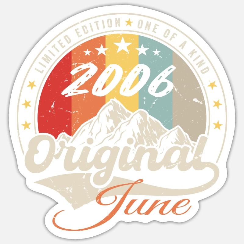 Juni 2006 Original 2006 Jubiläum 2006 Juni - Sticker Größe S (10 x 10 cm) - Mattweiß