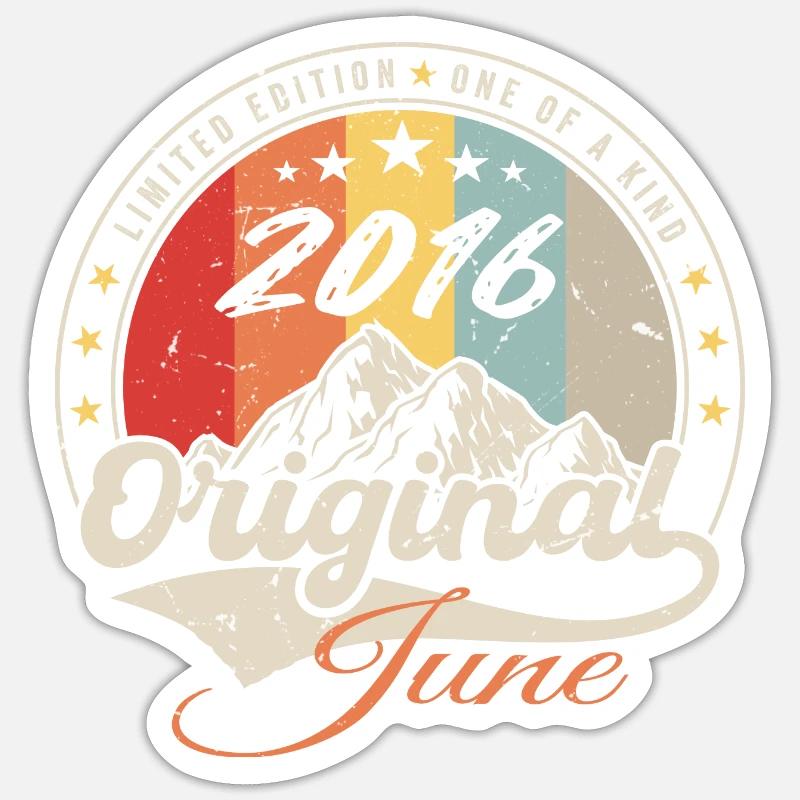 Juni 2016 Original 2016 Jubiläum 2016 Juni - Sticker Größe S (10 x 10 cm) - Mattweiß