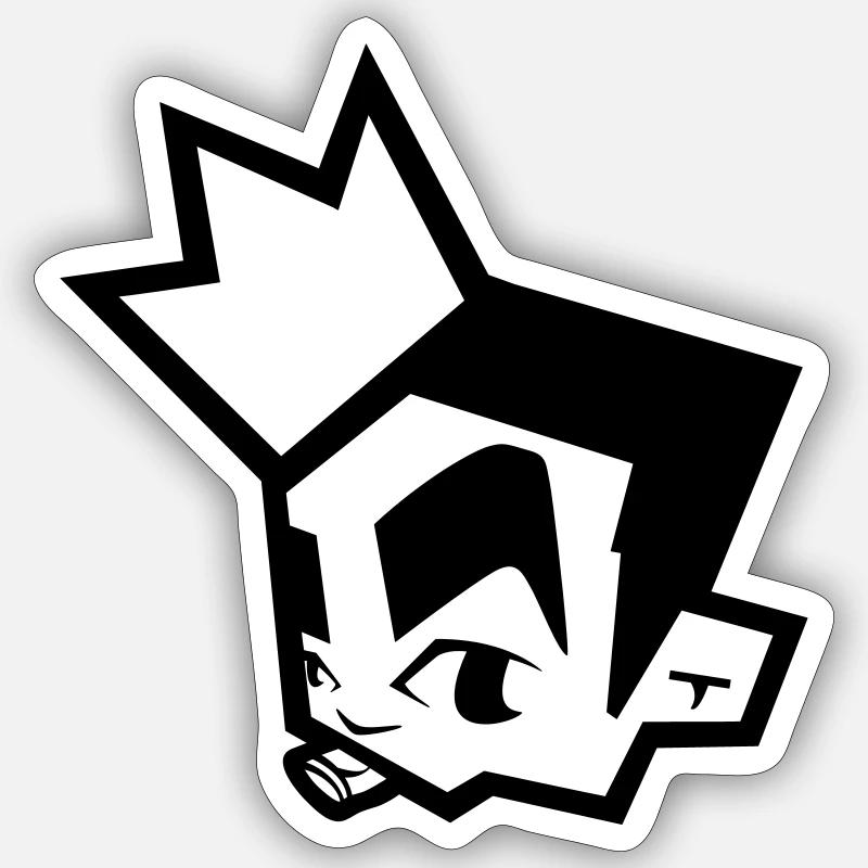 KING 1999 - Sticker taille S (10 x 10 cm) - blanc mat