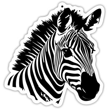 Zebra - Sticker size S (10 x 10 cm) - white matte - Front