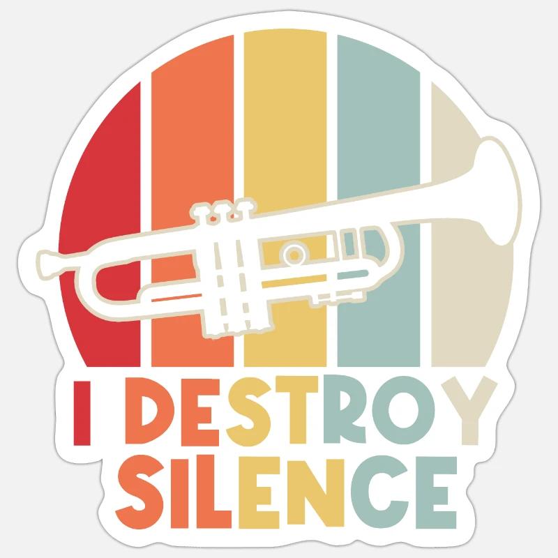 Je détruis le silence - Sticker taille S (10 x 10 cm) - blanc mat