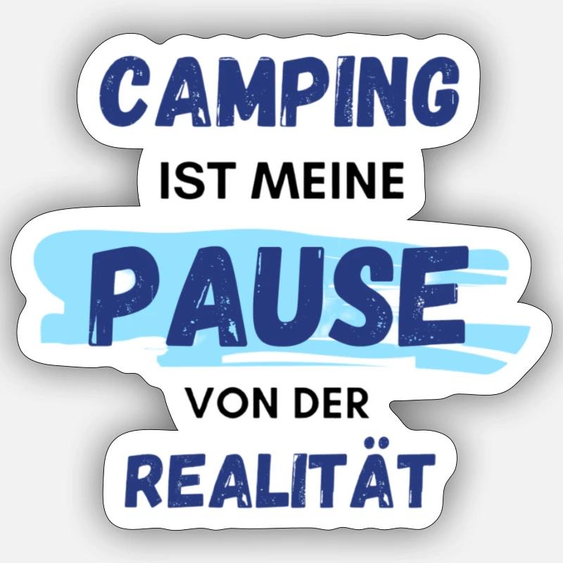 Camping pause Sticker Größe S (10 x 10 cm)