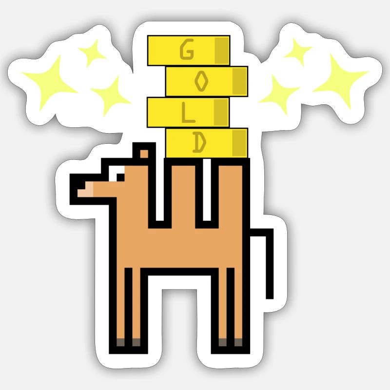 Goldenes Kamel Sticker Größe S (10 x 10 cm)