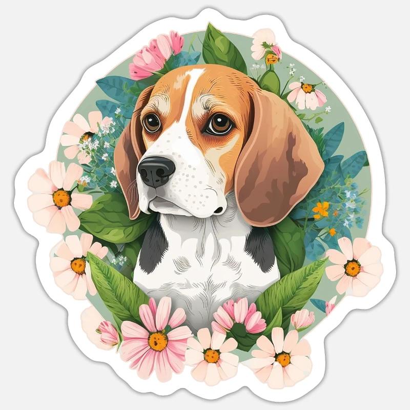 Beagle Hundehalter Sticker Größe S (10 x 10 cm)