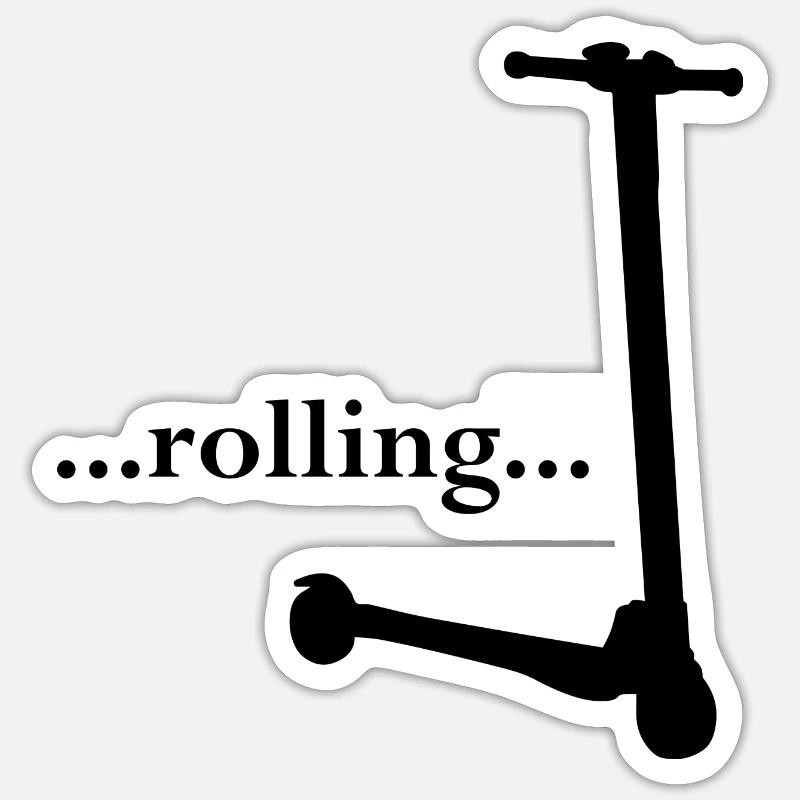 E-Scooter Roller Scooter - Sticker Größe S (10 x 10 cm) - Mattweiß