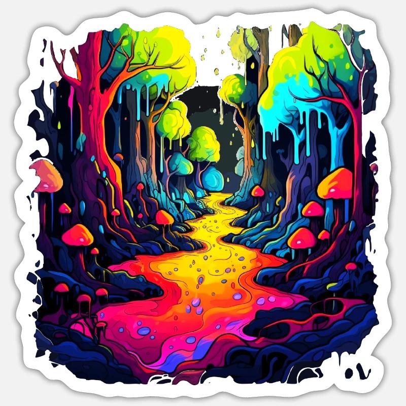 Global warming - Psychodelic style - Sticker size S (10 x 10 cm) - white matte