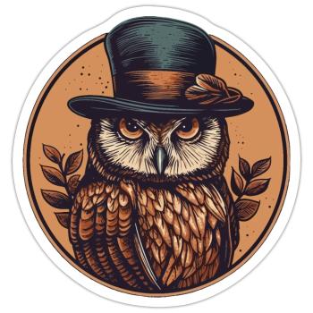 Mister Gufo - Sticker formato S (10 x 10 cm) - bianco opaco - Fronte