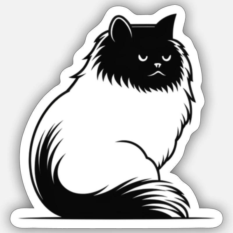 🐾Minimalist Cat Cutie😻💖✨🌸 - Sticker Größe S (10 x 10 cm) - Mattweiß