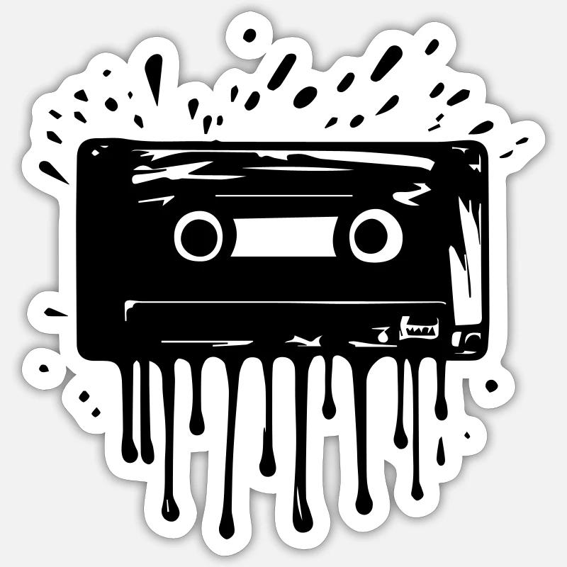 cassette tape Sticker size S (10 x 10 cm)