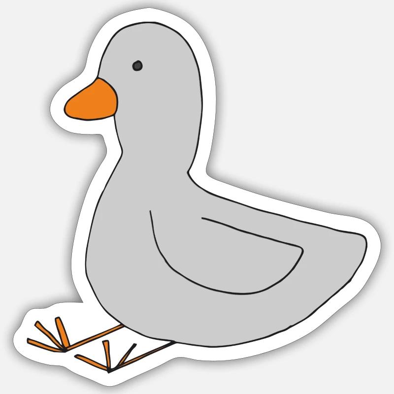 Gris canard - Sticker taille S (10 x 10 cm) - blanc mat