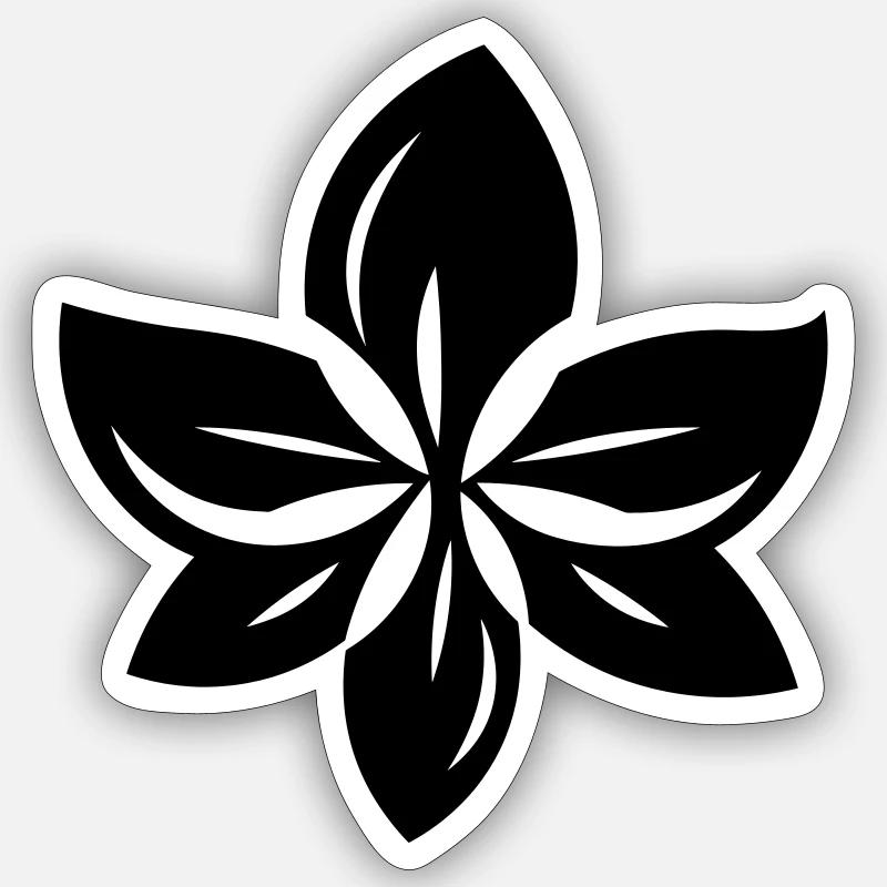 Blume - Sticker Größe S (10 x 10 cm) - Mattweiß